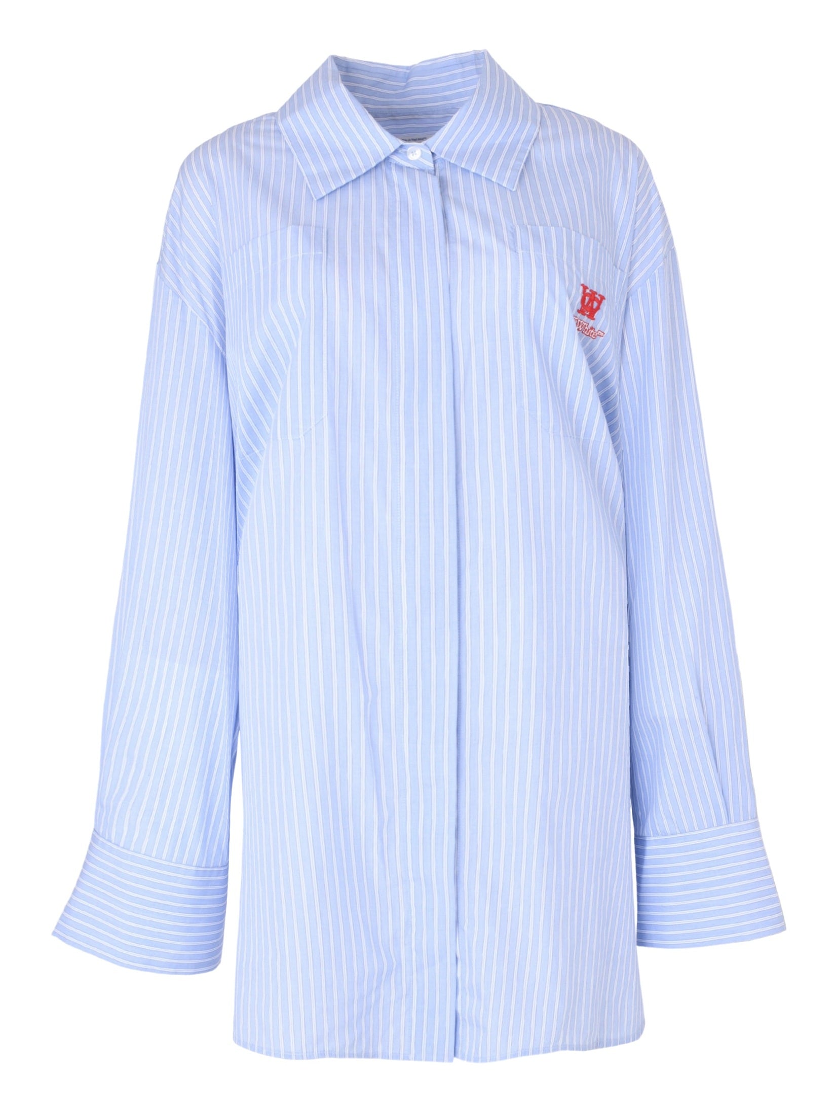 Striped poplin ow shirt