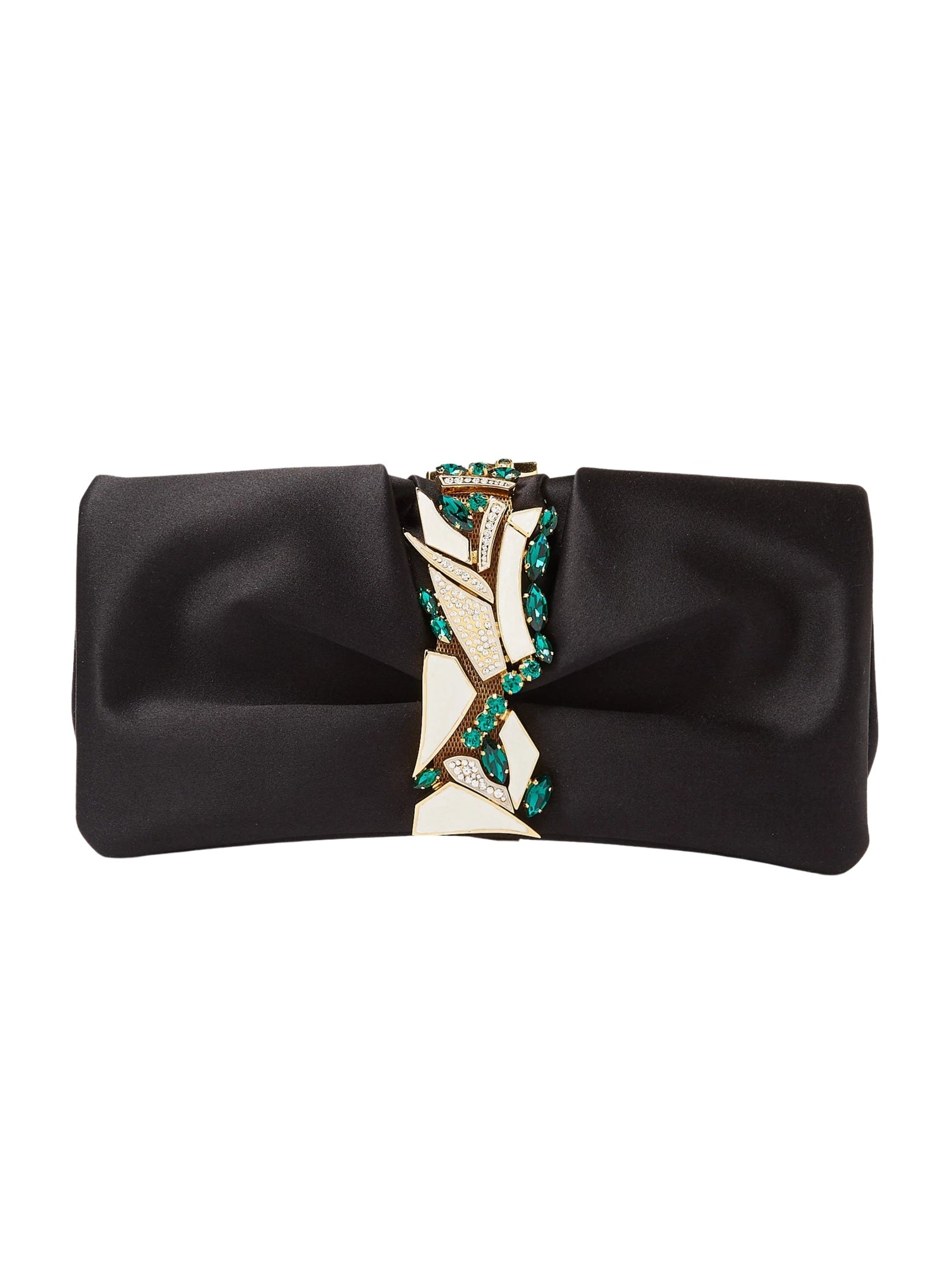 Oasis pouch stone-encrusted satin clutch