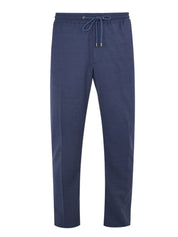 Blue sport trousers with drawstring