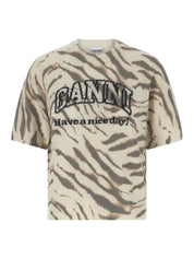 Graphic wool printed tee