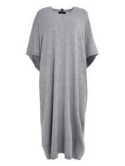 PLATINUM V NECK MAXI DRESS WITH FILO DIAMANTE BACK LOOP