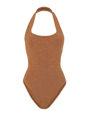 Sandy swim - a metallic crinkle metallic cocoa
