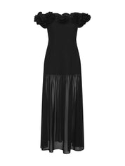 Crepe maxi flower dress