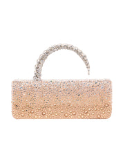 Malika stone-encrusted hotfix baguette clutch