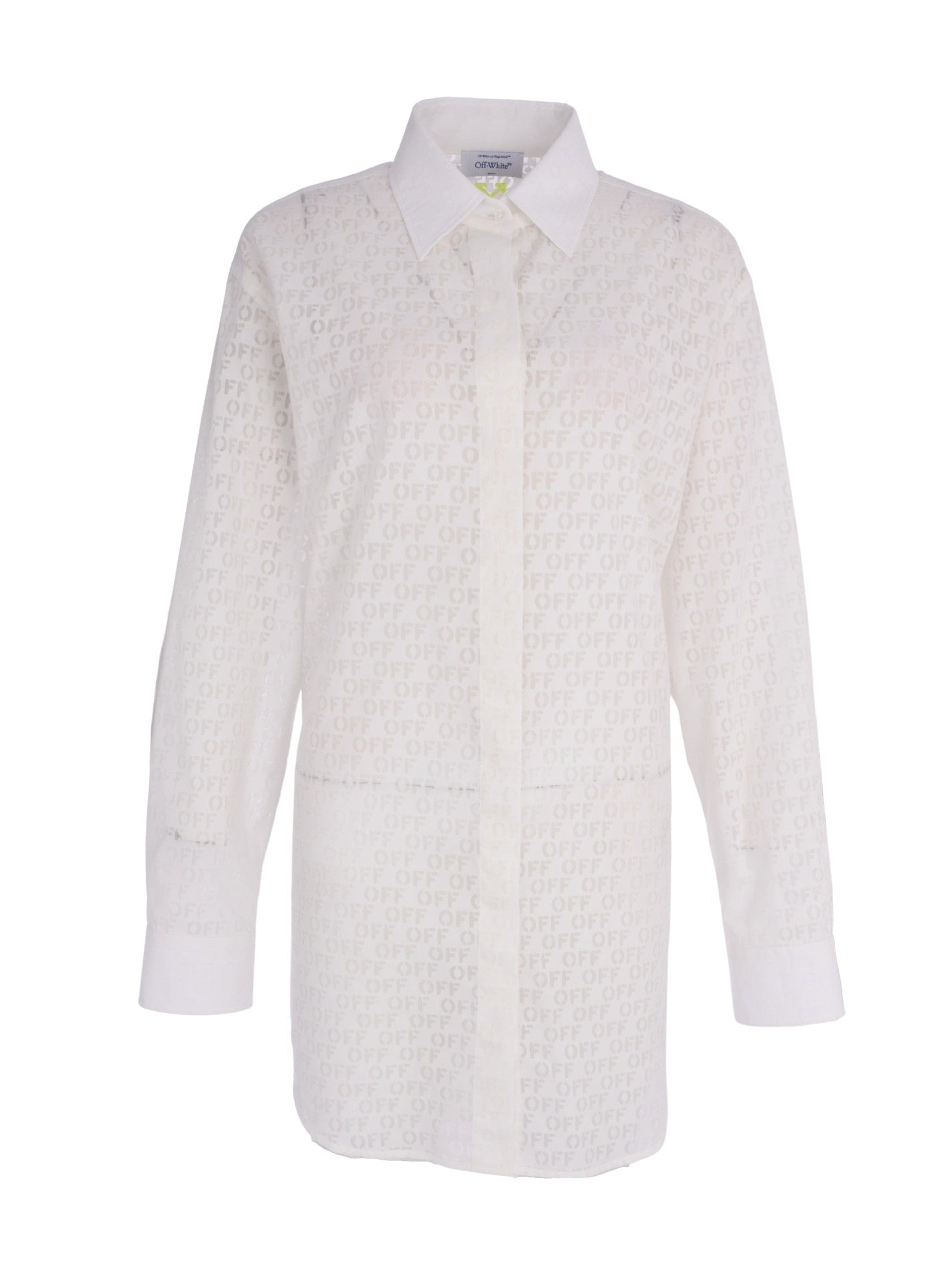 Stamp over shirt dress white