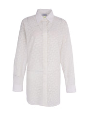STAMP OVER SHIRT DRESS WHITE