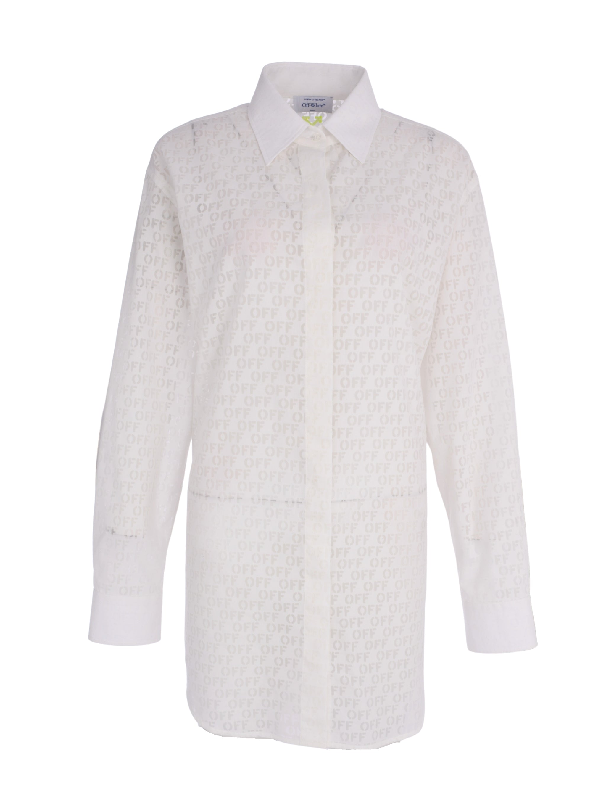 STAMP OVER SHIRT DRESS WHITE