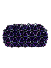 Purple & navy blue tebea clutch