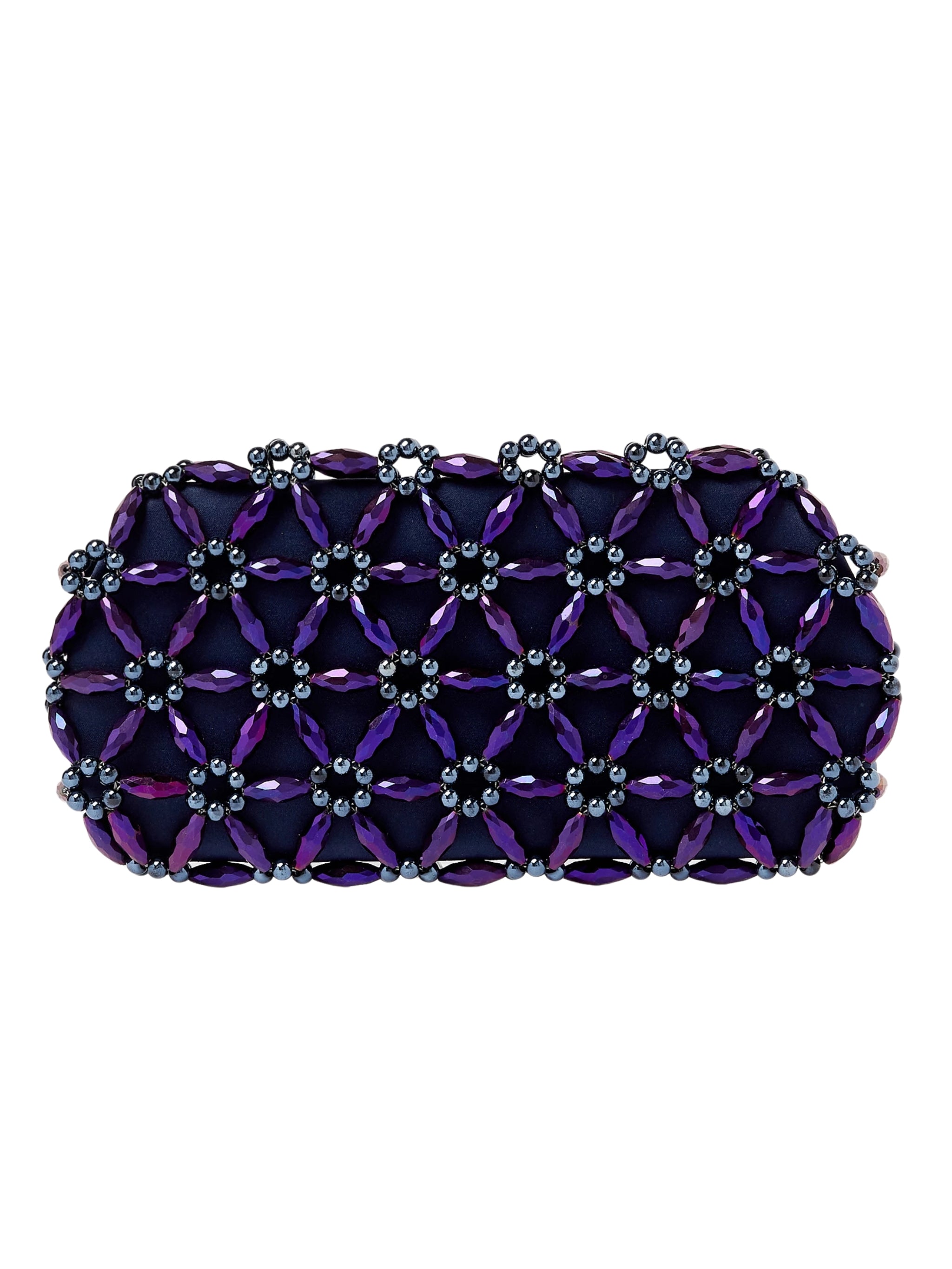 Purple & navy blue tebea clutch