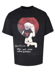 CENMAR BLACK ASTRONAUT FRONT PRINT T-SHIRT