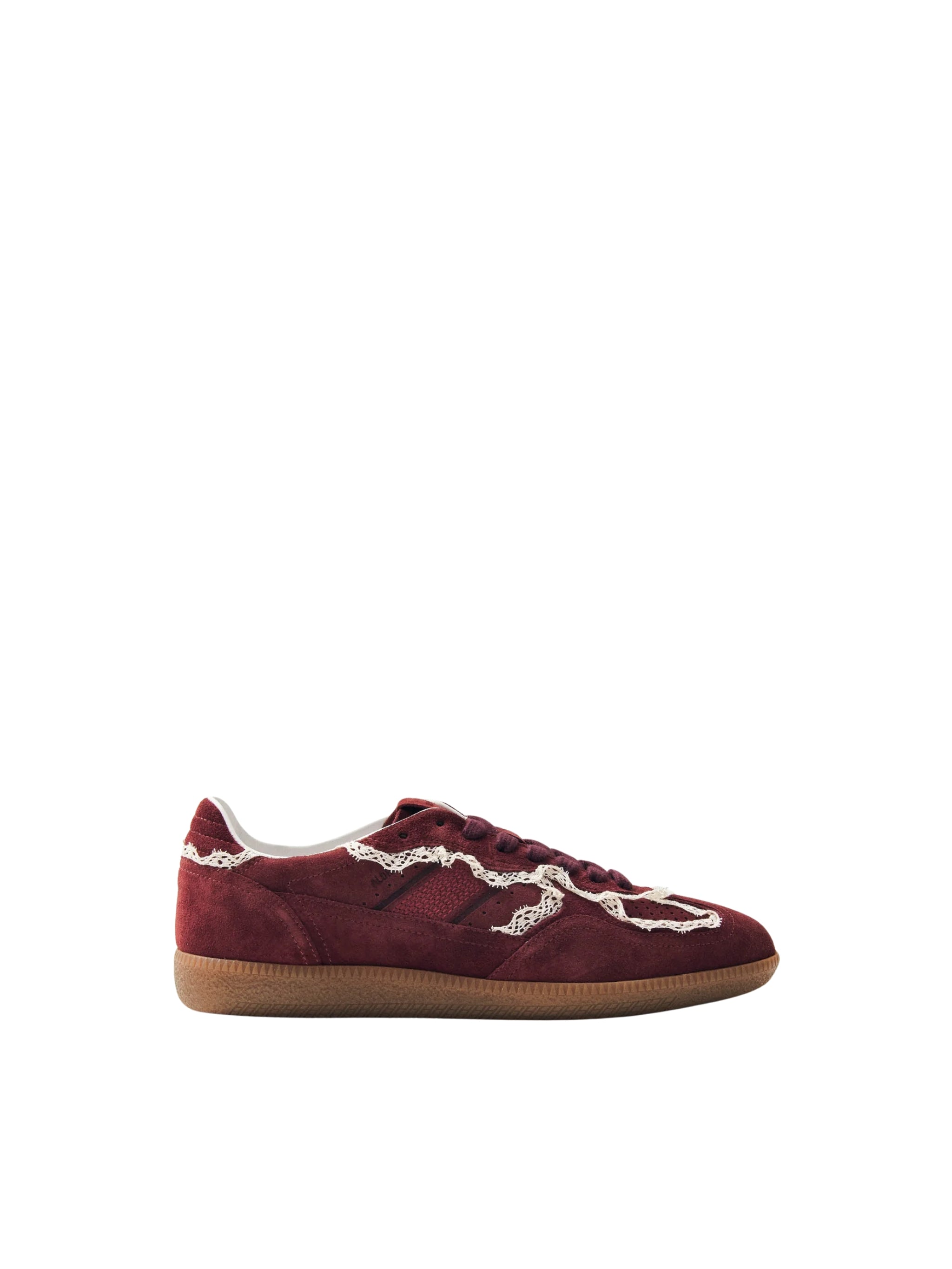 TB.490 CROCHET BURGUNDY LEATHER SNEAKERS