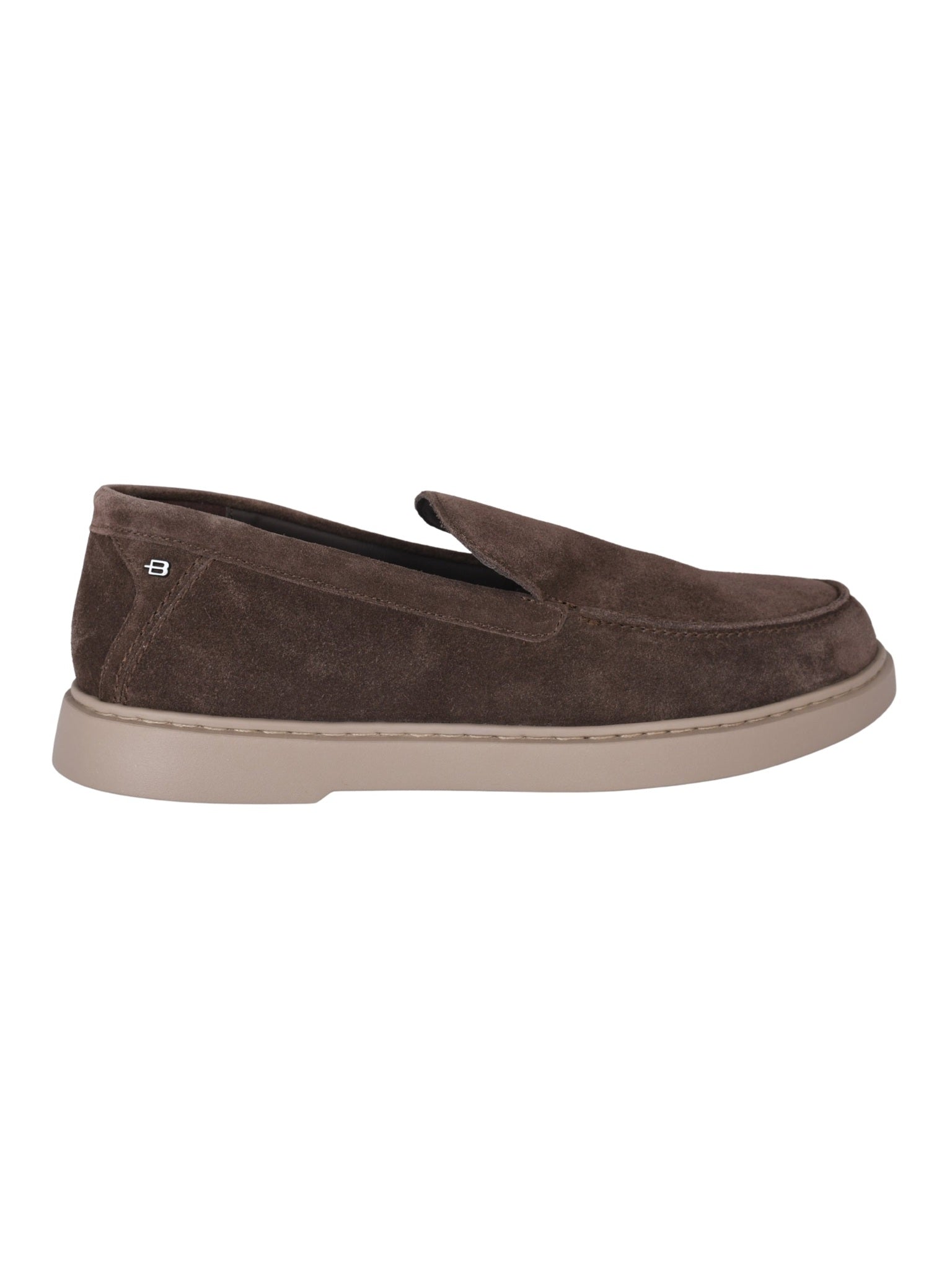Dark brown suede slip-on shoe