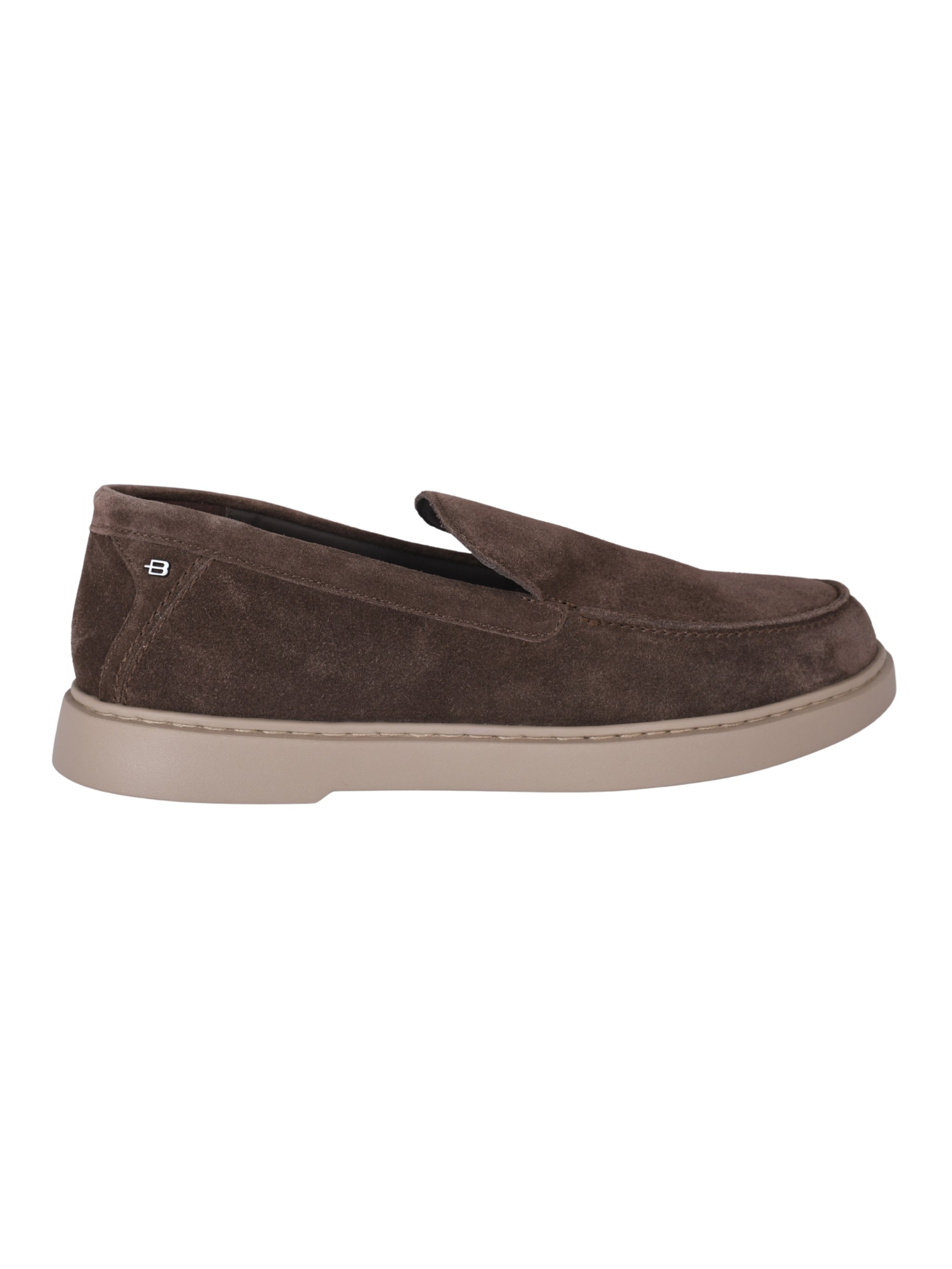 Dark brown suede slip-on shoe