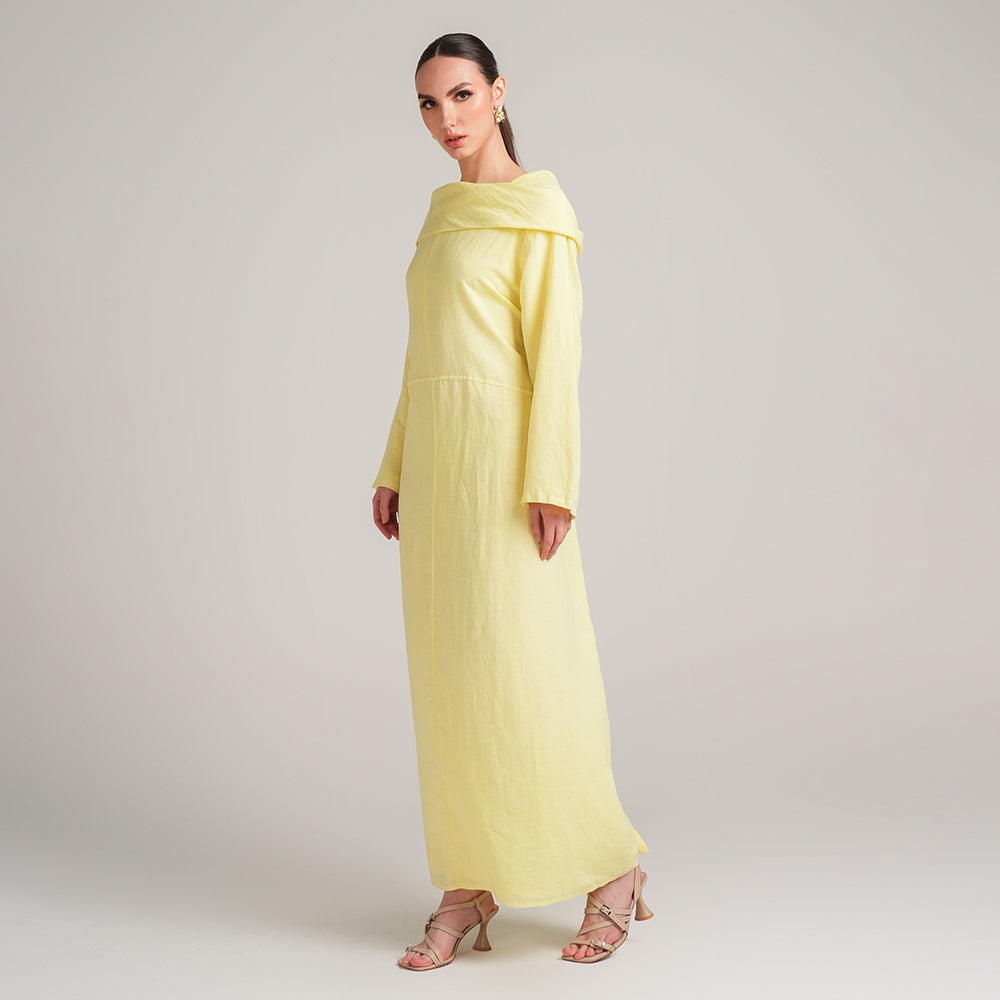 YELLOW LINEN DRESS