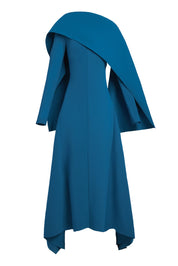 MAXI LONG SLEEVES DRESS WITH CAPE