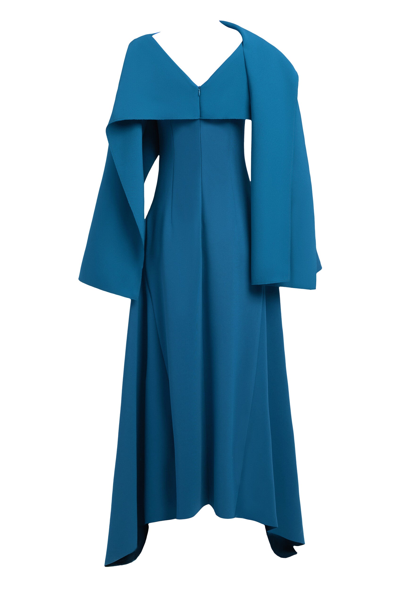 MAXI LONG SLEEVES DRESS WITH CAPE