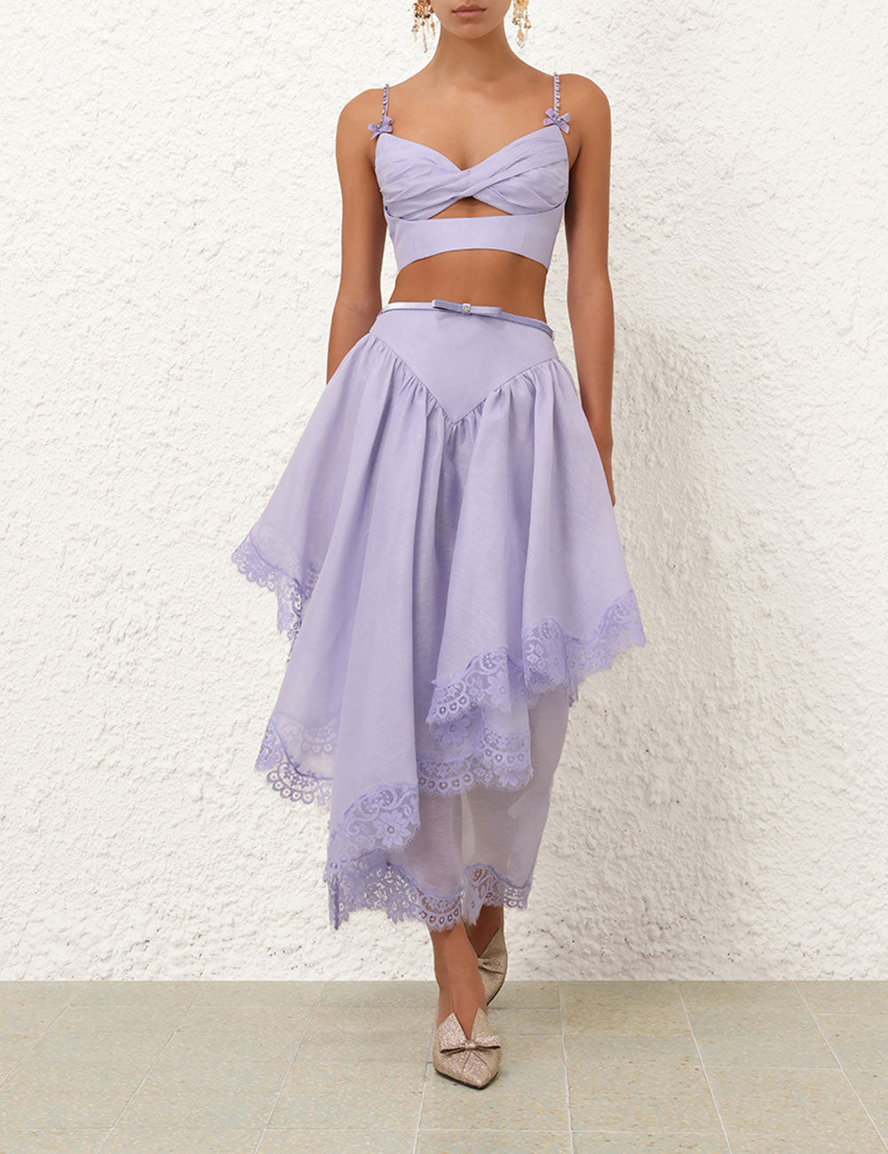 Runway Crush Lace Trim Skirt