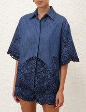 COCO EMBROIDERED DENIM SHIRT