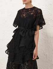 CRUSH LACE FRILL TUNIC