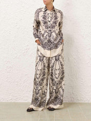 Crush draw waist pant