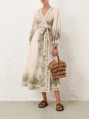 Wanderlust wrap midi dress