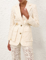 ILLUMINATE LACE BELTED JACKET