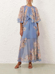 Cascadian tiered maxi dress