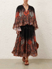 Rhiannon ruffle maxi skirt