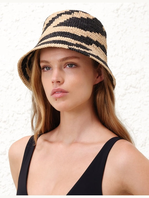 Raffia bucket hat