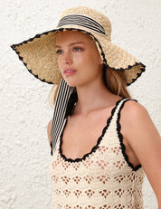 RAFFIA TIPPED SUNHAT