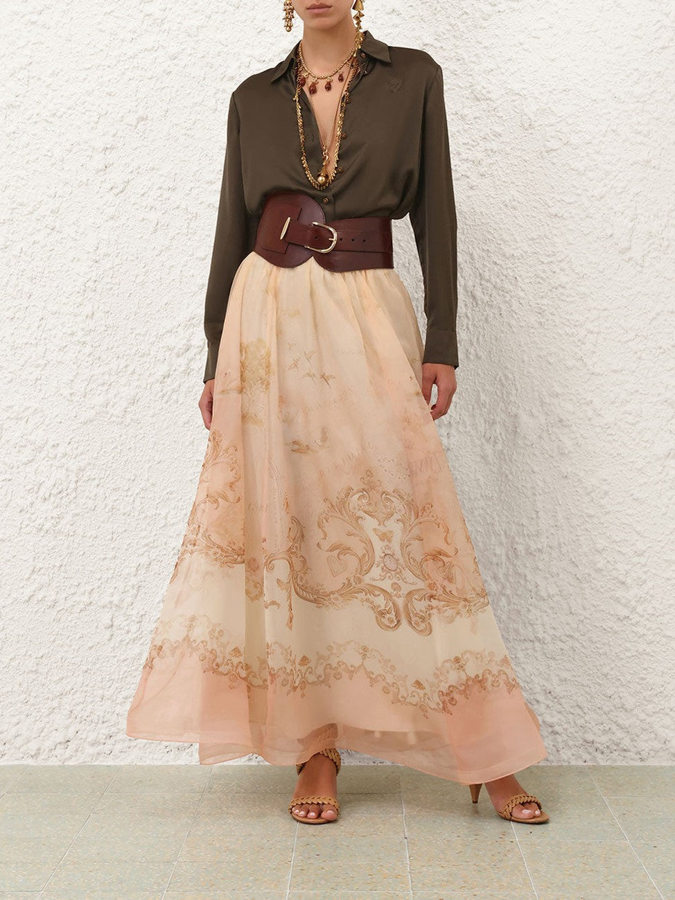 Hypnotic organza maxi skirt