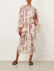 Awaken embroidered yoke maxi