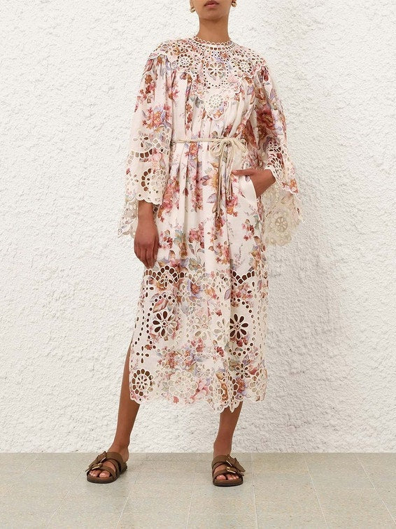 Awaken embroidered yoke maxi