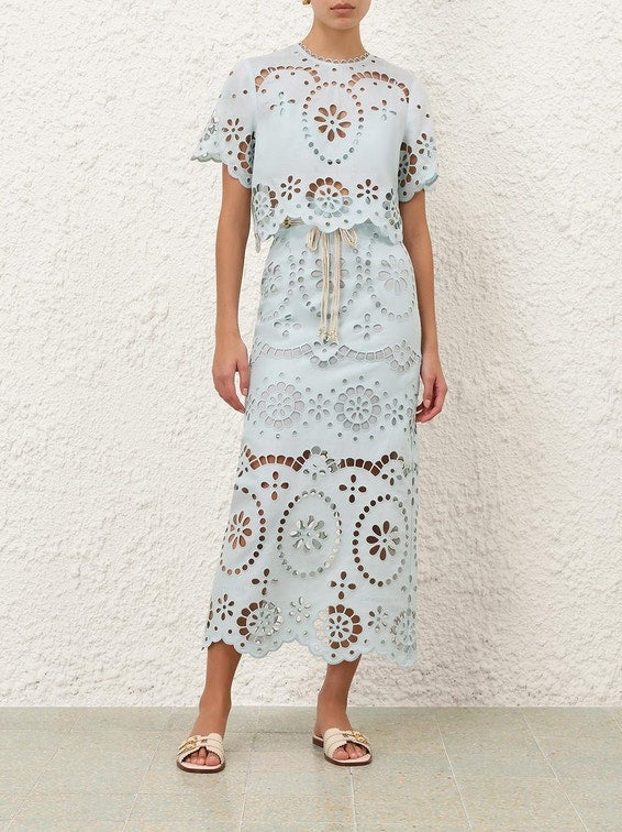 Awaken embroidered skirt