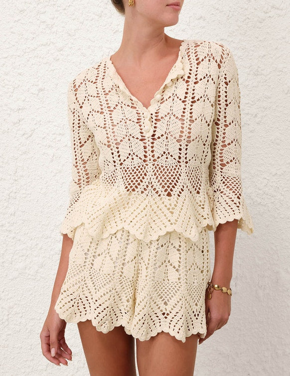 Awaken lace crochet top