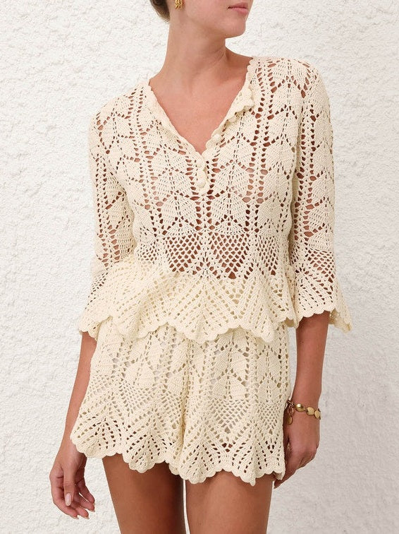 Awaken lace crochet top