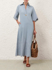 Daylight denim midi dress