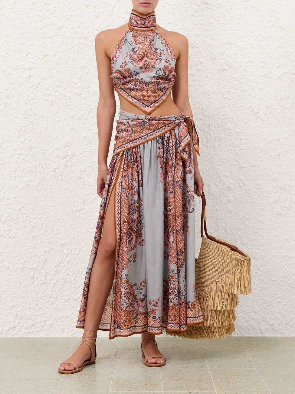 Aster scarf midi skirt