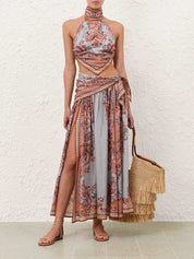 Aster scarf midi skirt