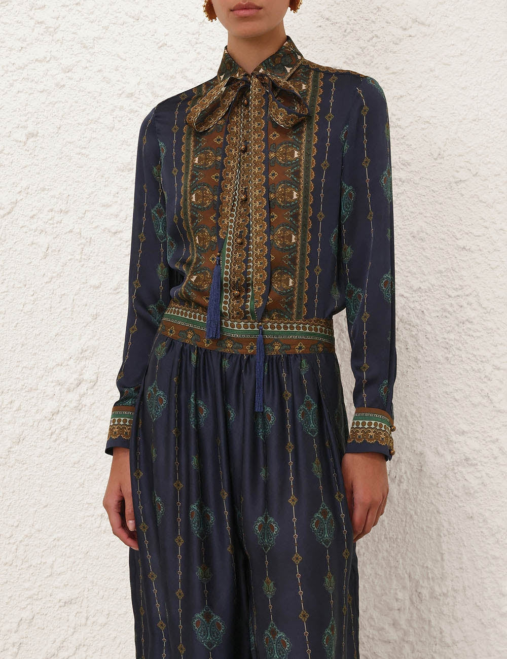 Ascent satin scarf shirt