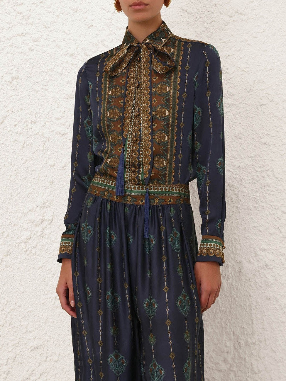 Ascent satin scarf shirt