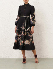Valiant button midi dress