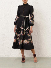 Valiant button midi dress