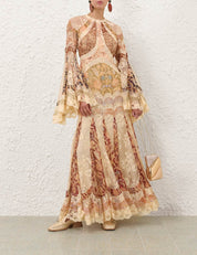 Valiant panelled gown