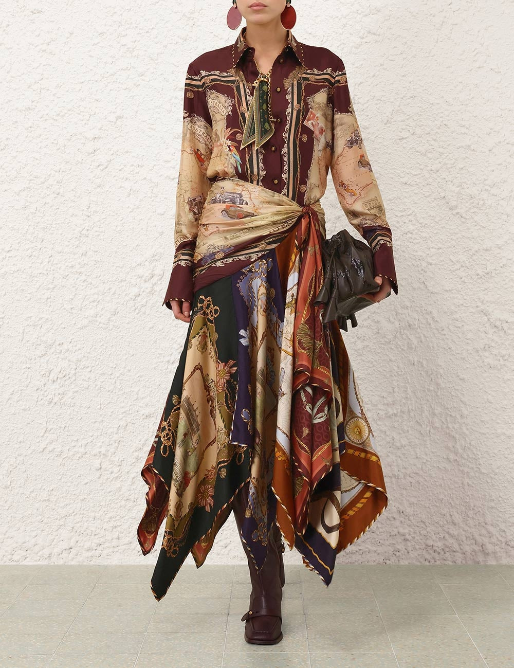 Valiant draped scarf skirt