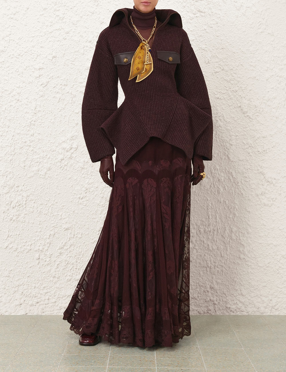 Valiant panelled maxi skirt