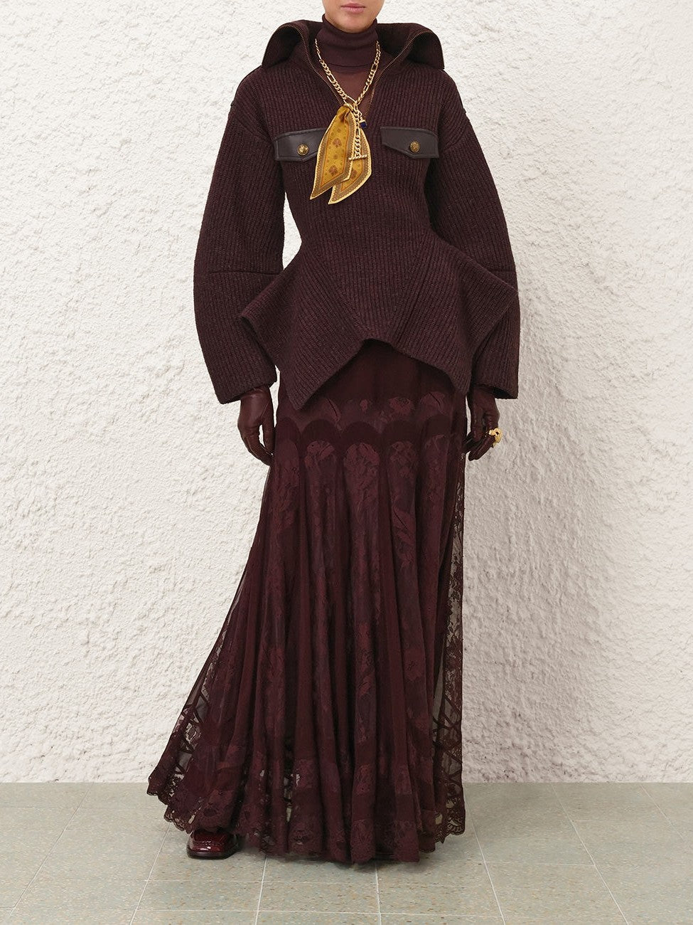 Valiant panelled maxi skirt