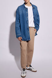 AMI ALEXANDRE MATTIUSSI BROWN SWEATPANTS WITH LOG