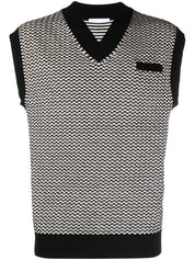 Helmut Lang checked V-neck sweater vest
