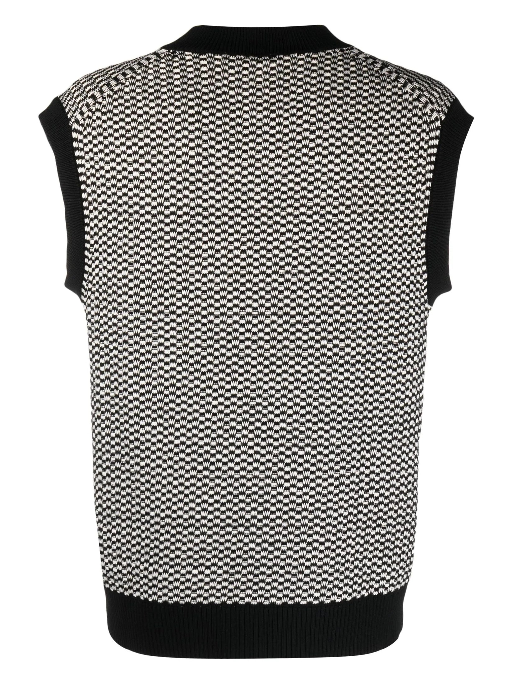 Helmut lang checked v-neck sweater vest